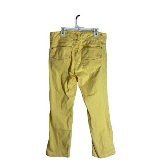 Gap Cropped Jeans Women's Size 6 Yellow Mid Rise Stretch - Picture 2 of 8